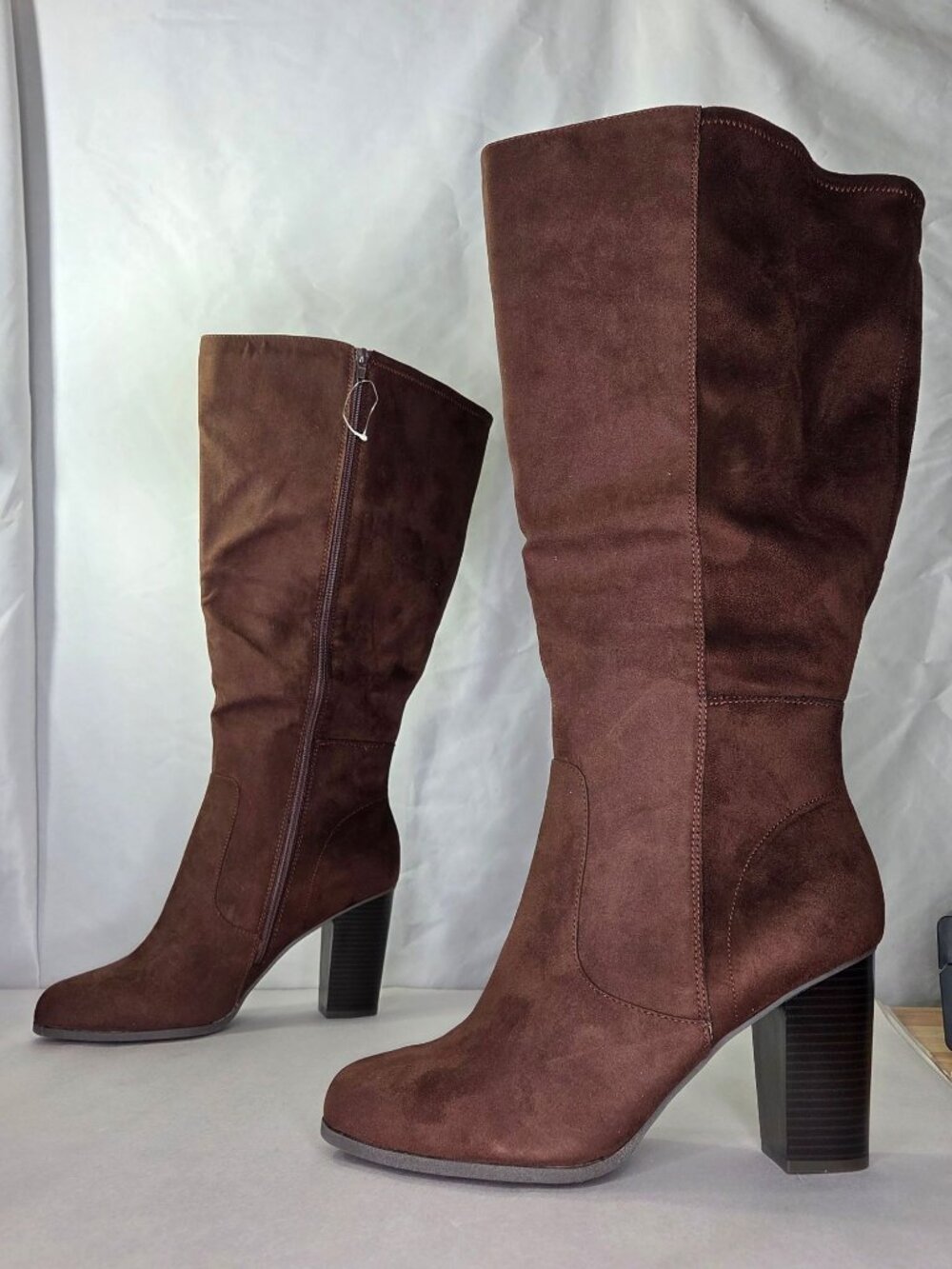 Style & Co Addyy Knee High Extra Wide Calf Dress Boots - Dark Roast